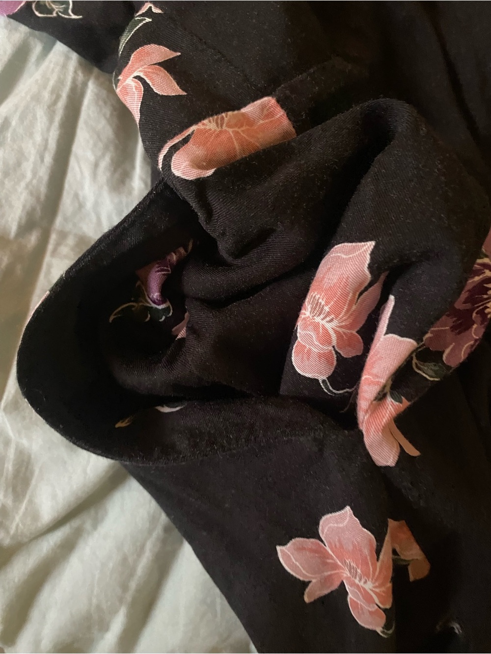Torrid Black Jumpsuit with Pink and Purple Floral Print - Picture 5 of 5